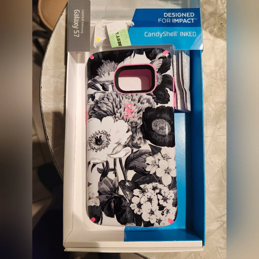 Speck CandyShell INKED Case for Galaxy S7 - Black and White Floral